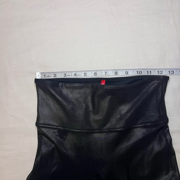SPANX Women Faux Leather Moto Leggings Black High waisted Shaping Athletic M EUC - Picture 6 of 7